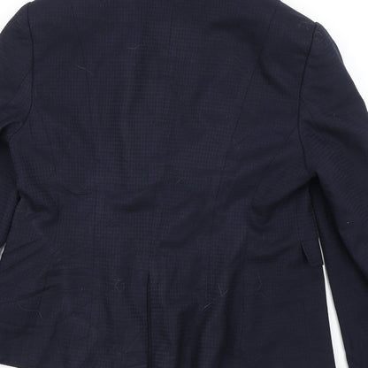 Next Womens Blue Houndstooth  Jacket Suit Jacket Size 14