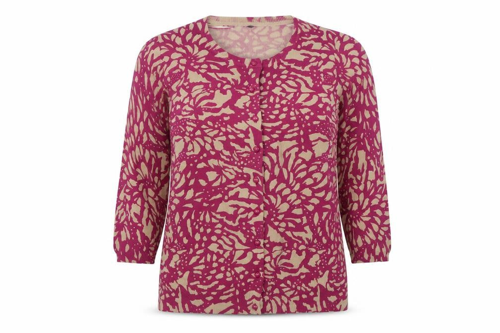 elite Womens Pink Floral  Basic Button-Up Size L