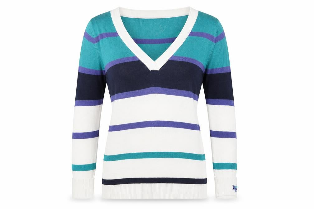 MNG BASICS Womens Multicoloured Striped  Pullover Jumper Size M