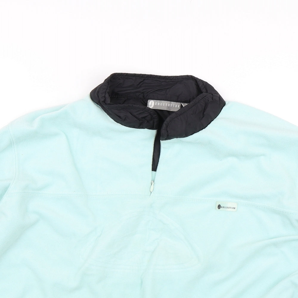 J Collection Womens Blue  Fleece Pullover  Size S
