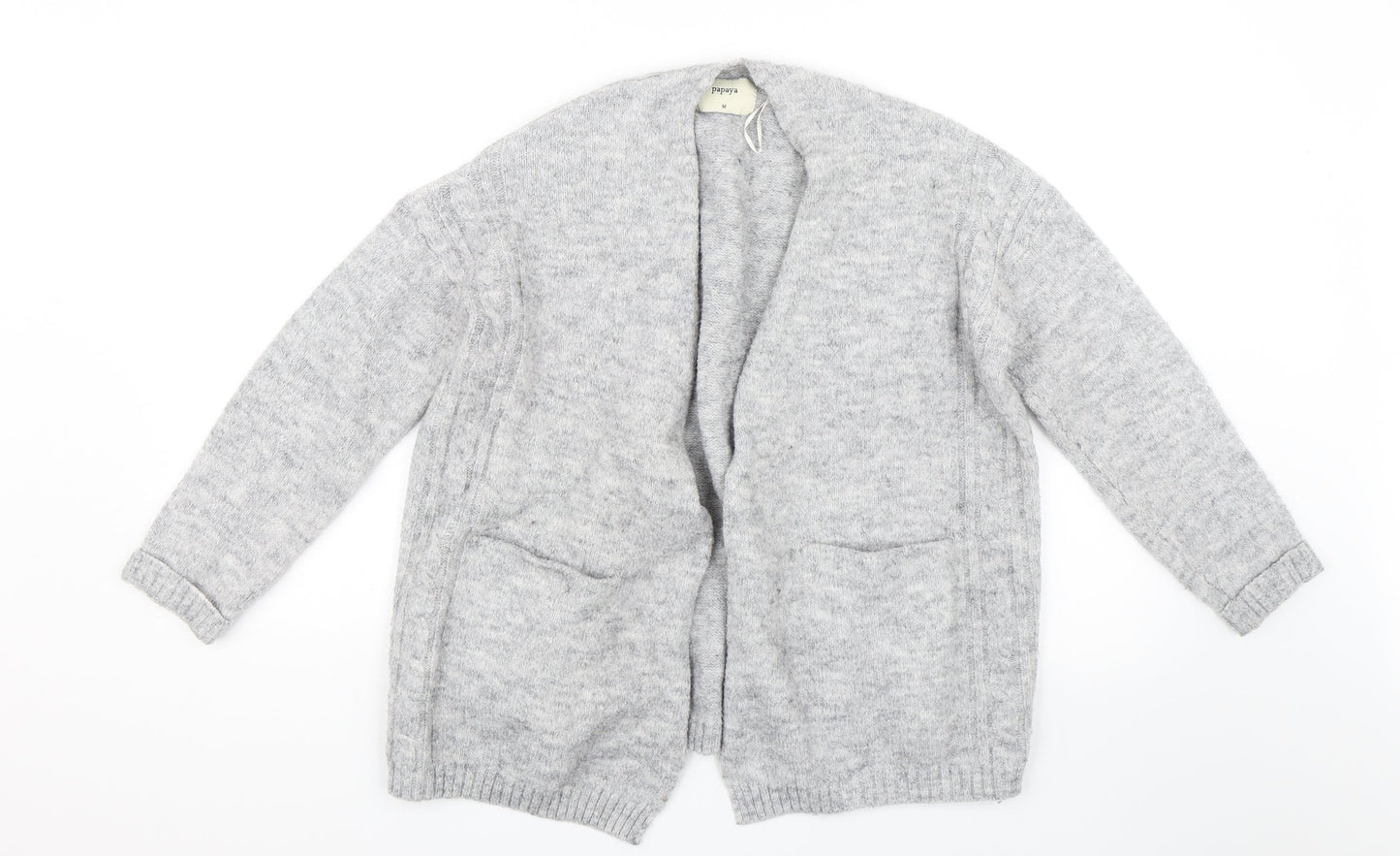 Papaya Womens Grey  Knit Cardigan Jumper Size M