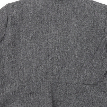 Brand and care label for ANNE WEYBURN women’s grey jacket suit jacket, size UK 16