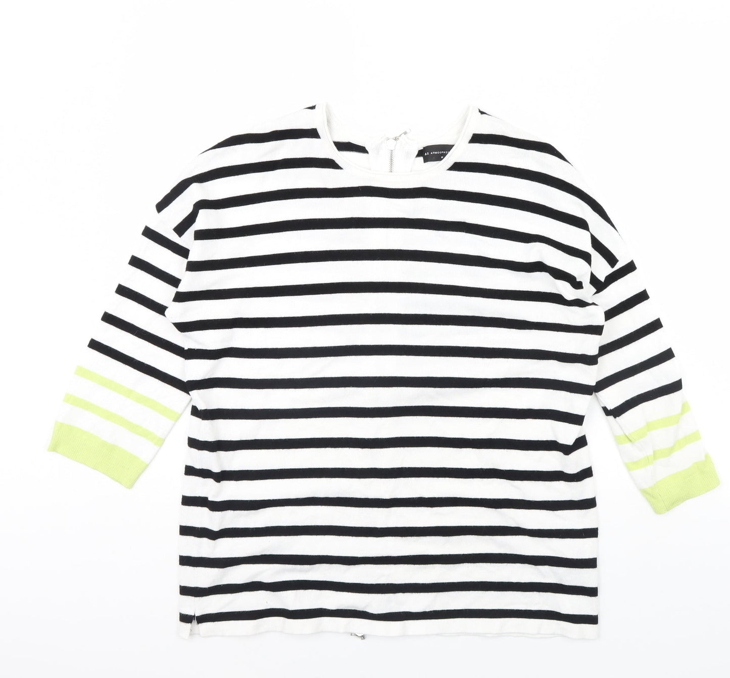 Atmosphere Womens Black Striped  Pullover Jumper Size M