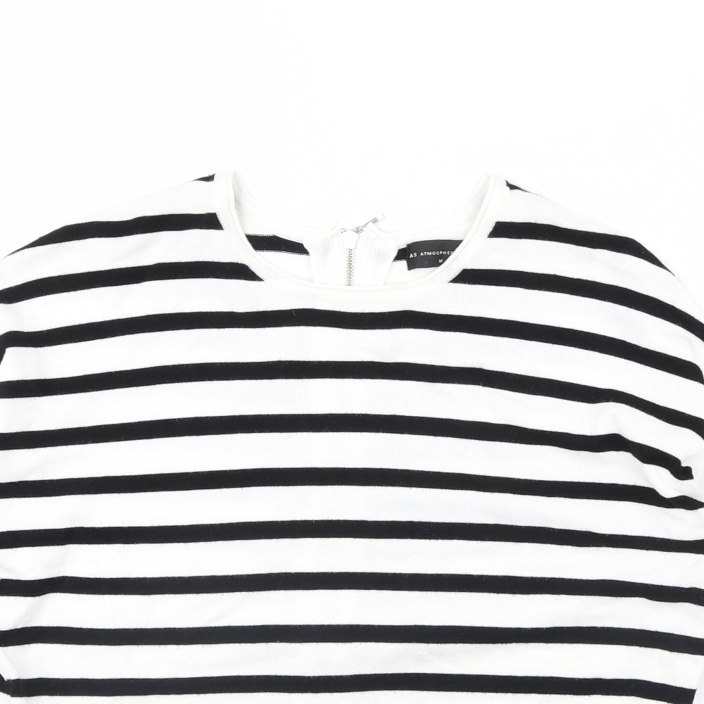 Atmosphere Womens Black Striped  Pullover Jumper Size M