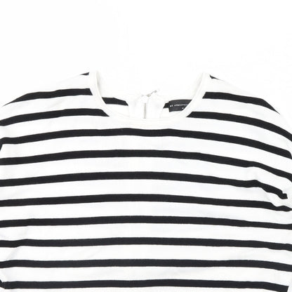 Close-up detail of Atmosphere women’s black striped jumper, size M