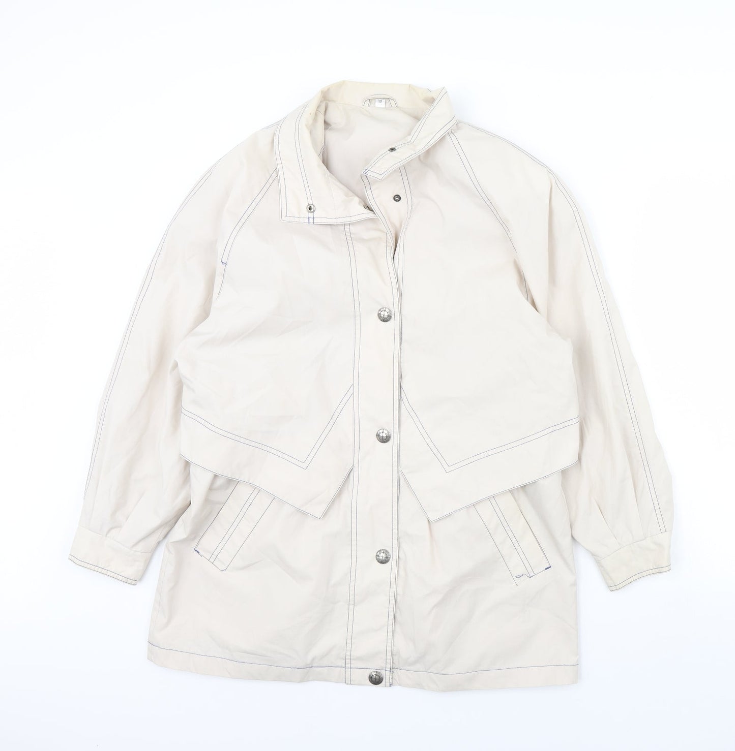 Preworn Womens White   Rain Coat Coat Size 12