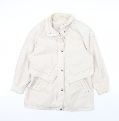 Preworn Womens White   Rain Coat Coat Size 12