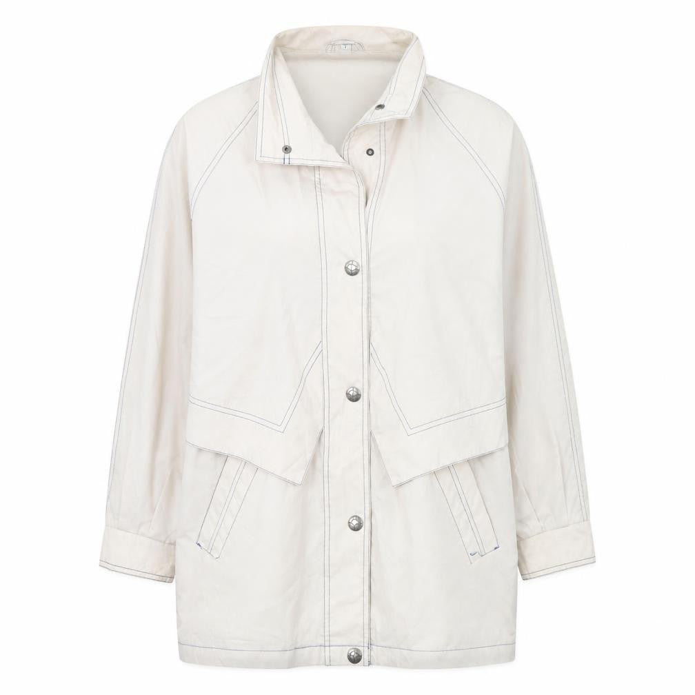 Preworn Womens White   Rain Coat Coat Size 12