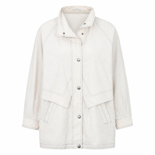 Preworn Womens White   Rain Coat Coat Size 12