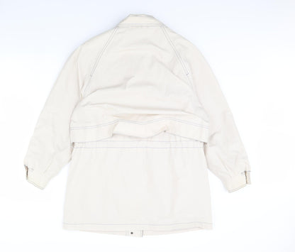 Preworn Womens White   Rain Coat Coat Size 12