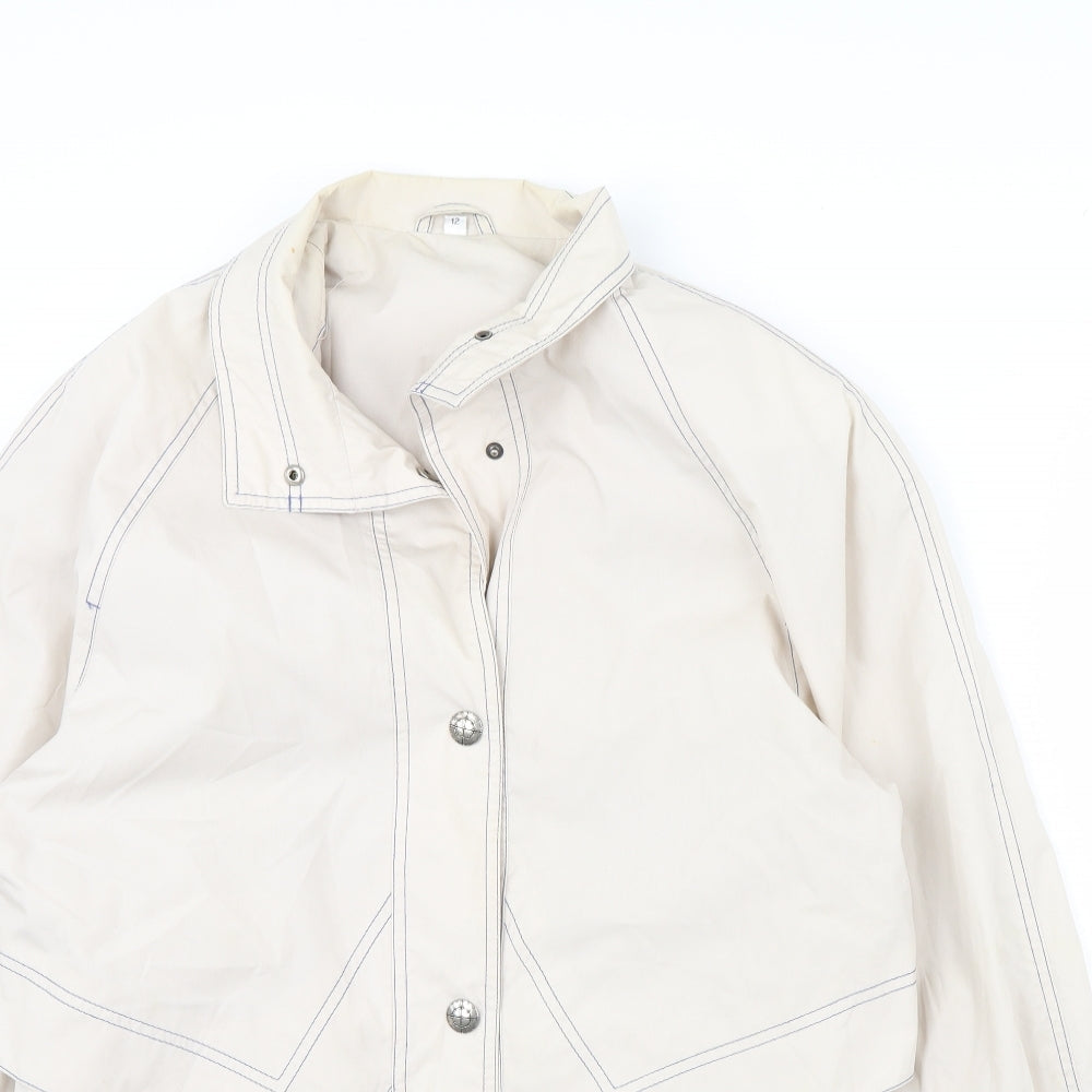 Preworn Womens White   Rain Coat Coat Size 12