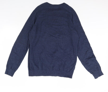 Preloved George Mens Blue   Pullover Jumper Size M - Back