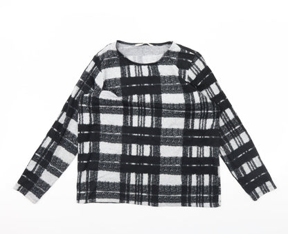 Preloved TU Womens Black Check  Pullover Jumper Size 12 - Front