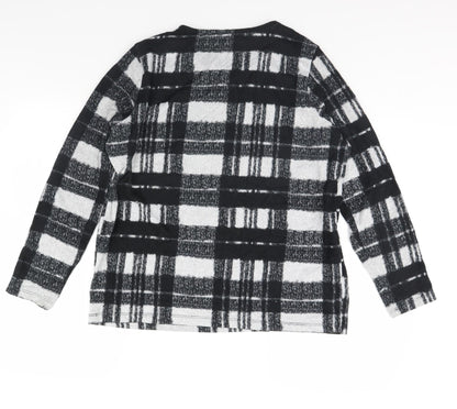 Preloved TU Womens Black Check  Pullover Jumper Size 12 - Back