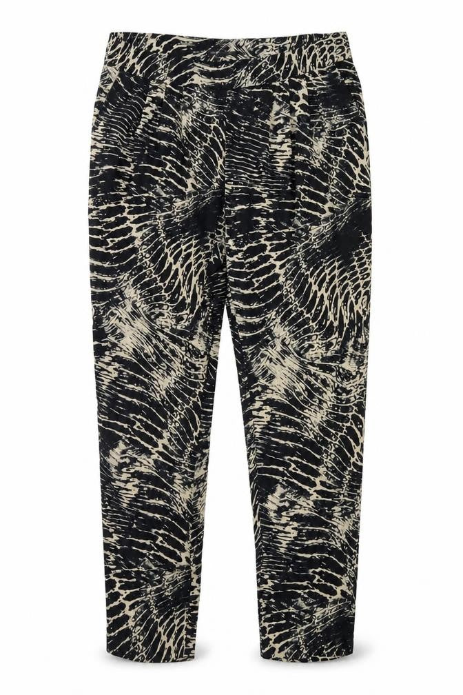 Mango Womens Black Animal Print  Trousers  Size XL L30 in