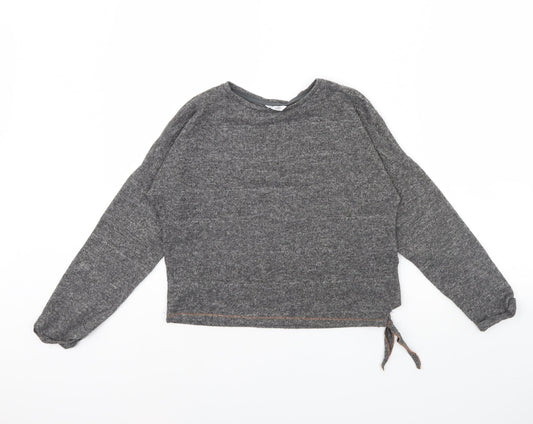 m&s Girls Grey   Pullover Jumper Size 10 Years