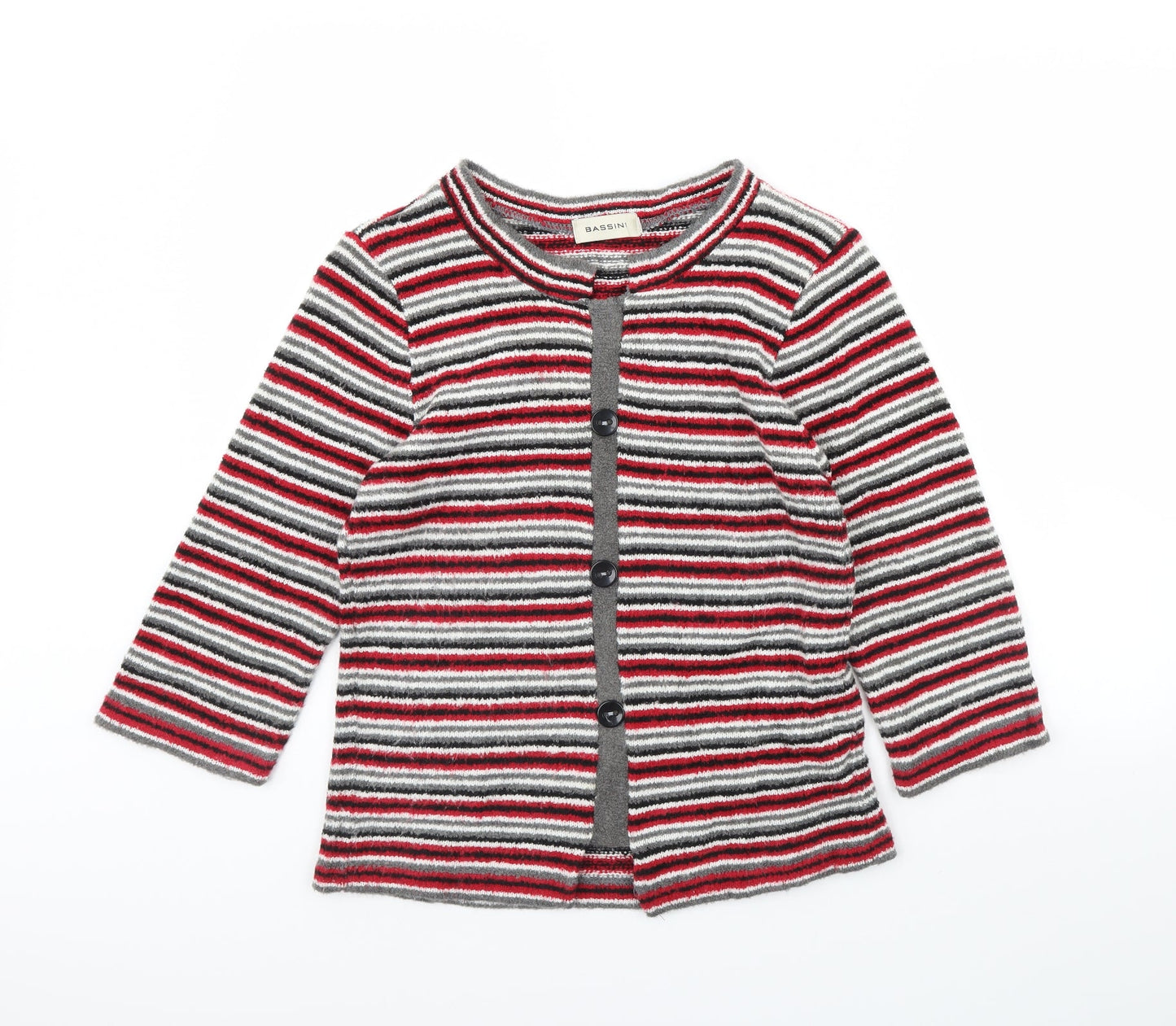 BASSINI Womens Red Striped  Jacket  Size M