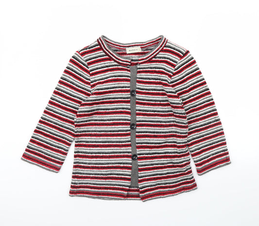 BASSINI Womens Red Striped  Jacket  Size M