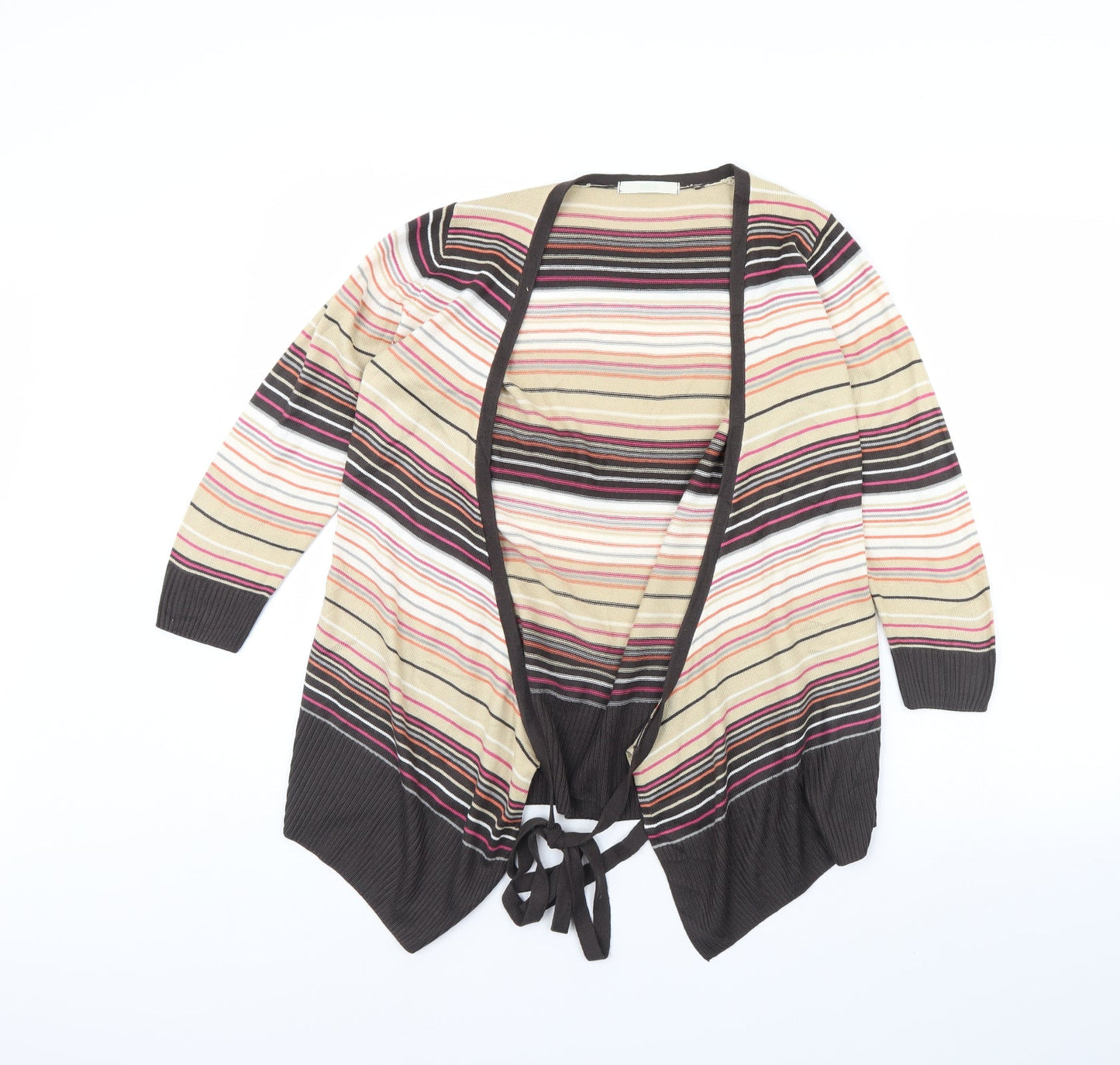 m&s Womens Beige Striped  Jacket  Size 10