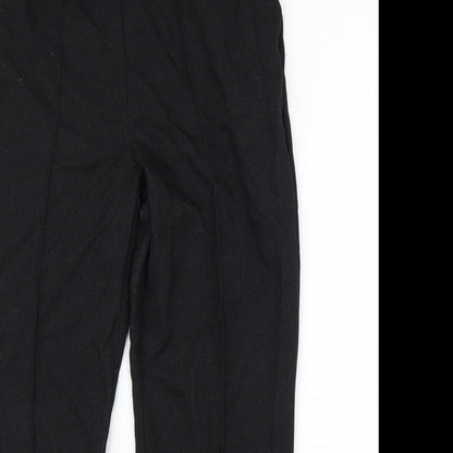 Close-up detail of Papaya women’s black trousers, size UK 12, 25-inch leg