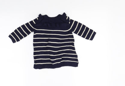 Back view of Gap girls’ blue striped jumper dress, size 3-6, months