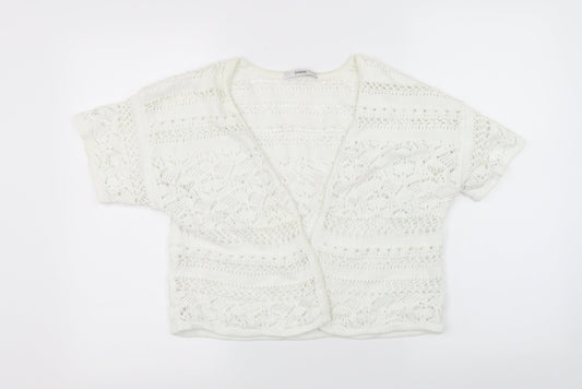 George Womens White  Knit Wrap Jumper Size 14