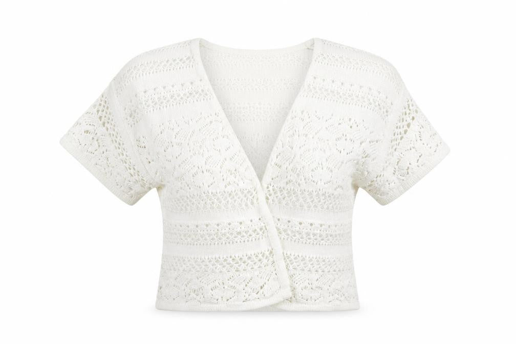 George Womens White  Knit Wrap Jumper Size 14