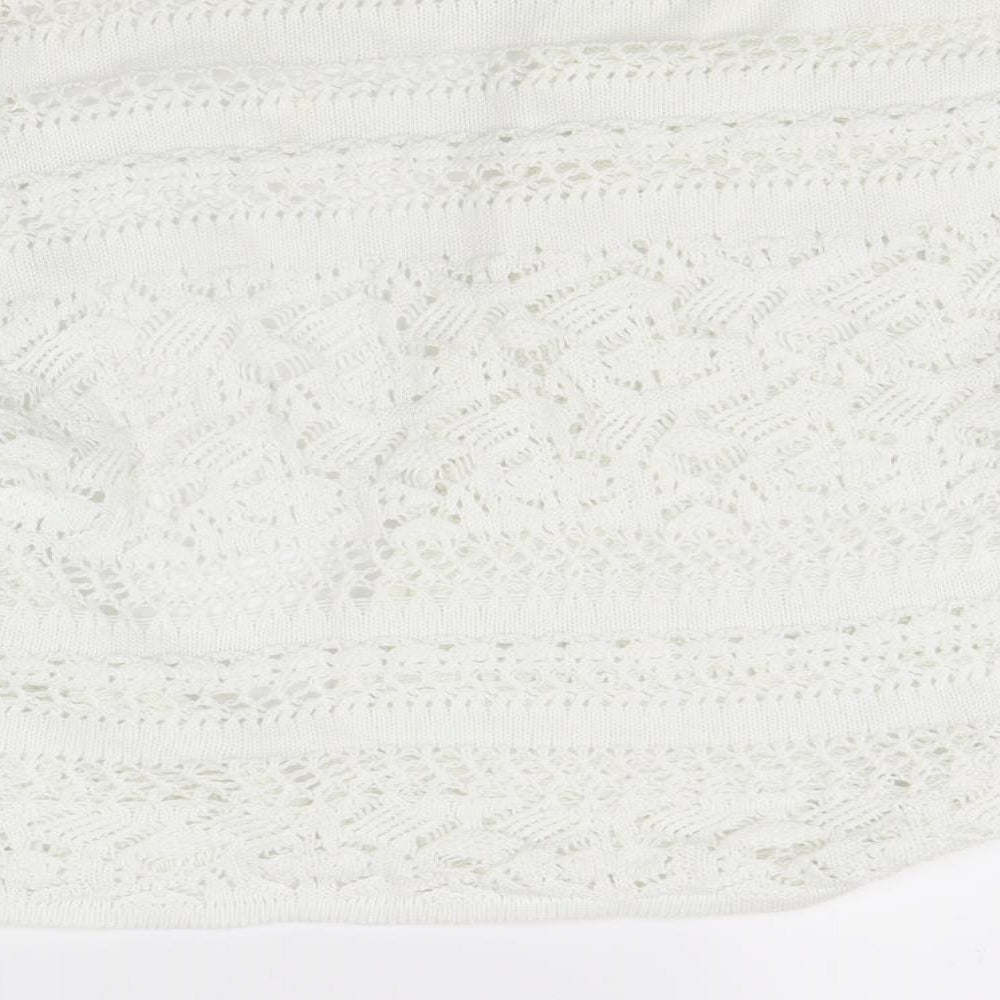 George Womens White  Knit Wrap Jumper Size 14