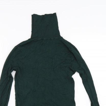 Close-up detail of Atmosphere women’s green jumper, size UK 14
