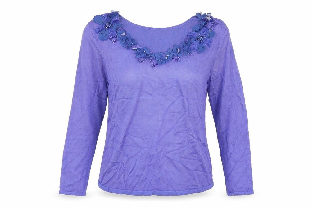 Damart Womens Purple  Knit Pullover Jumper Size 14