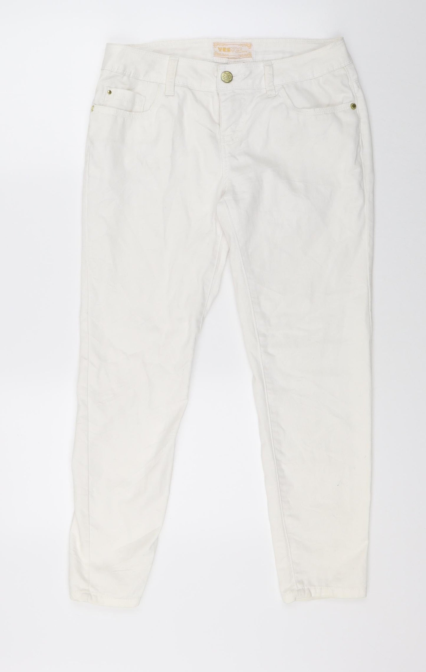 Yes Yes Womens White  Denim Cropped Jeans Size 30 in L23 in