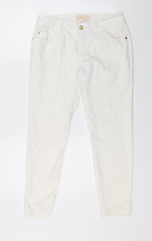 Yes Yes Womens White  Denim Cropped Jeans Size 30 in L23 in
