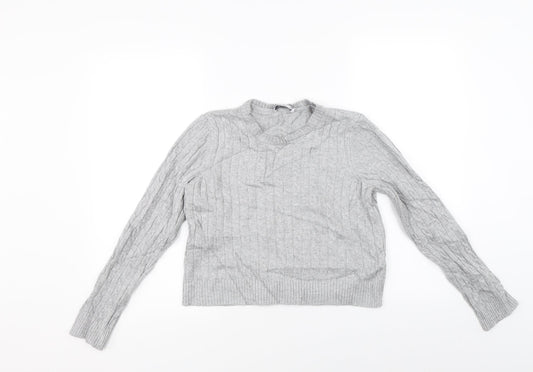 Stradivarius Womens Grey  Knit Pullover Jumper Size S
