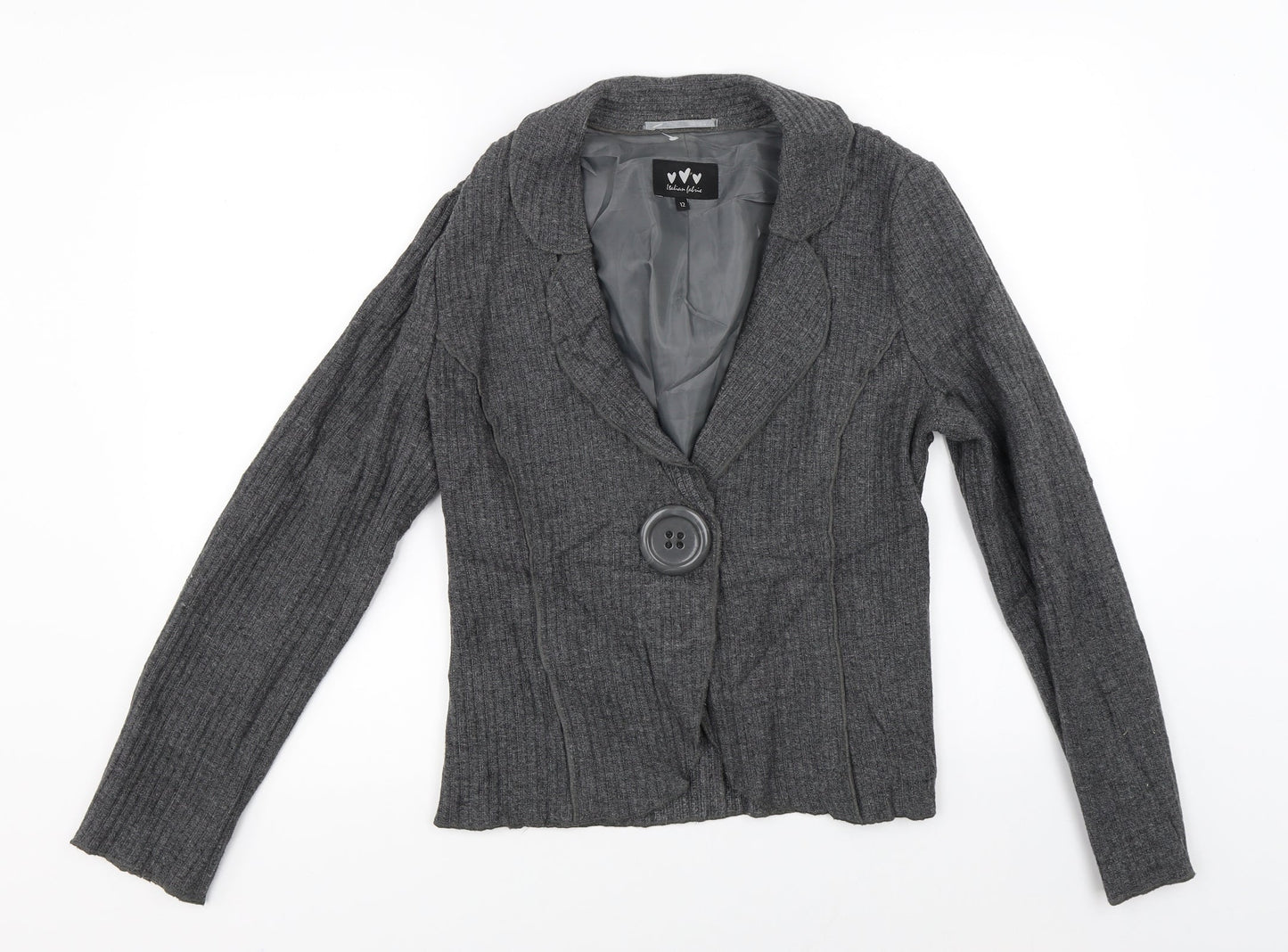 Marks and Spencer Womens Grey  Knit Jacket Coat Size 12