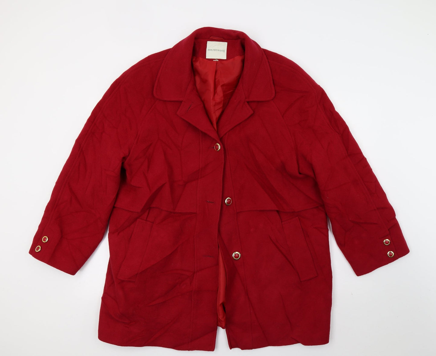 Holmewood Womens Red   Overcoat Coat Size L