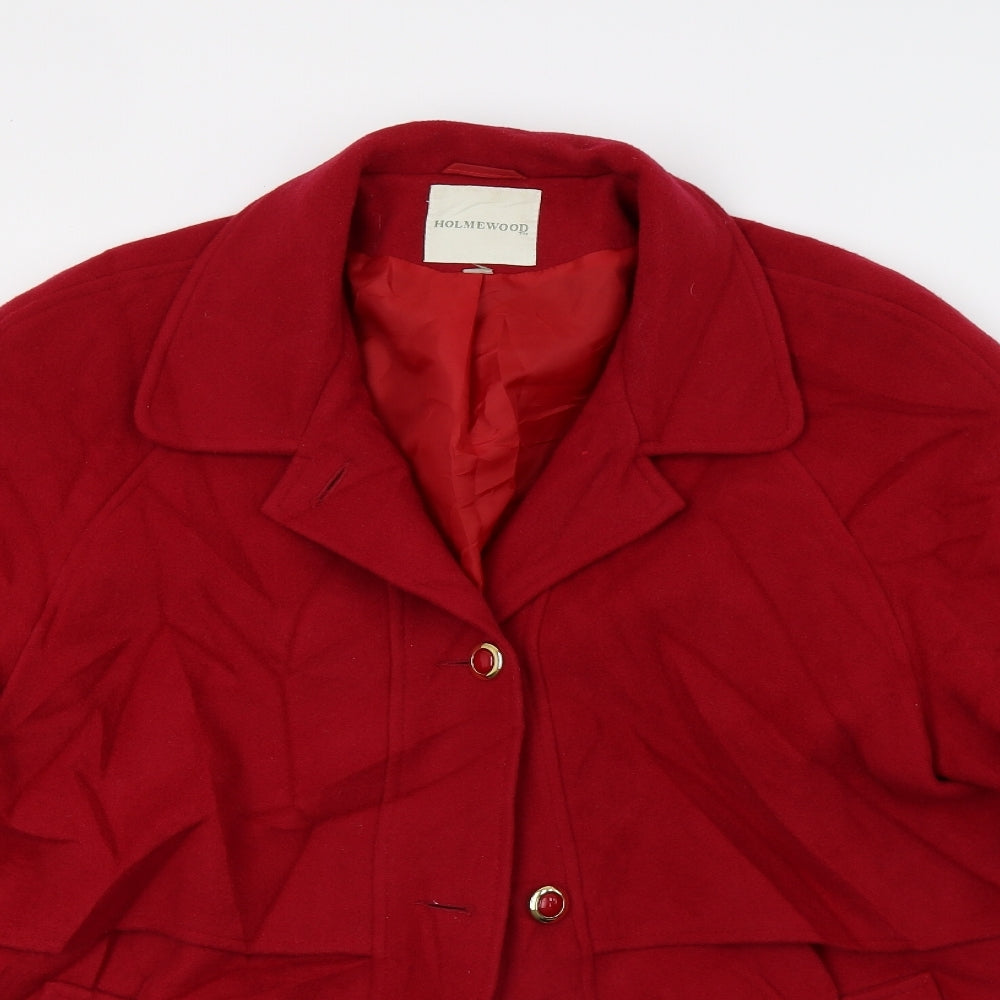 Holmewood Womens Red   Overcoat Coat Size L