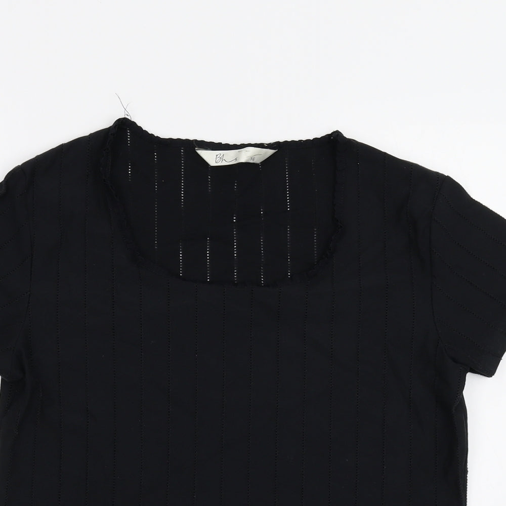BHS Womens Black   Basic T-Shirt Size 16