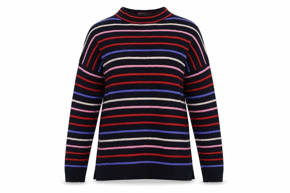 Warehouse Womens Multicoloured Striped Knit Pullover Jumper Size 8