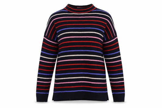 Warehouse Womens Multicoloured Striped Knit Pullover Jumper Size 8