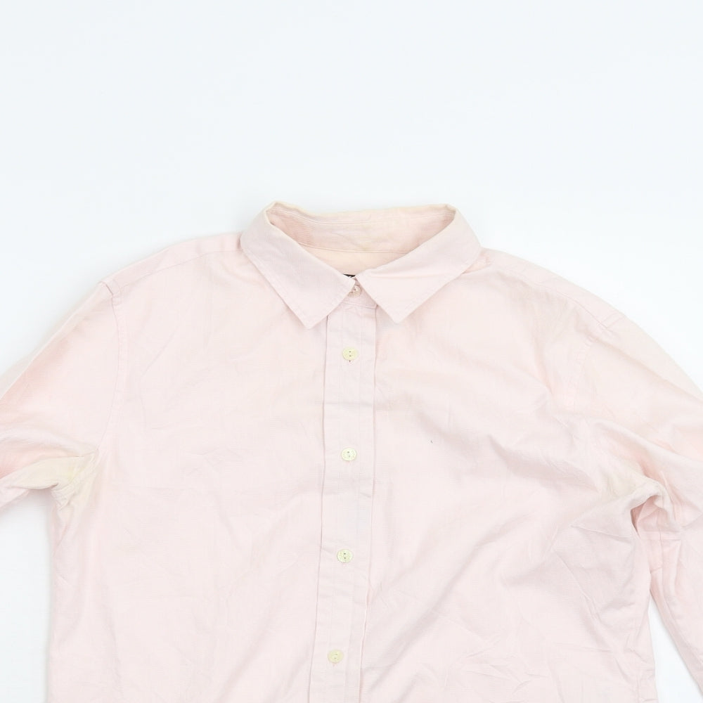 PINK Womens Pink   Basic Button-Up Size 8