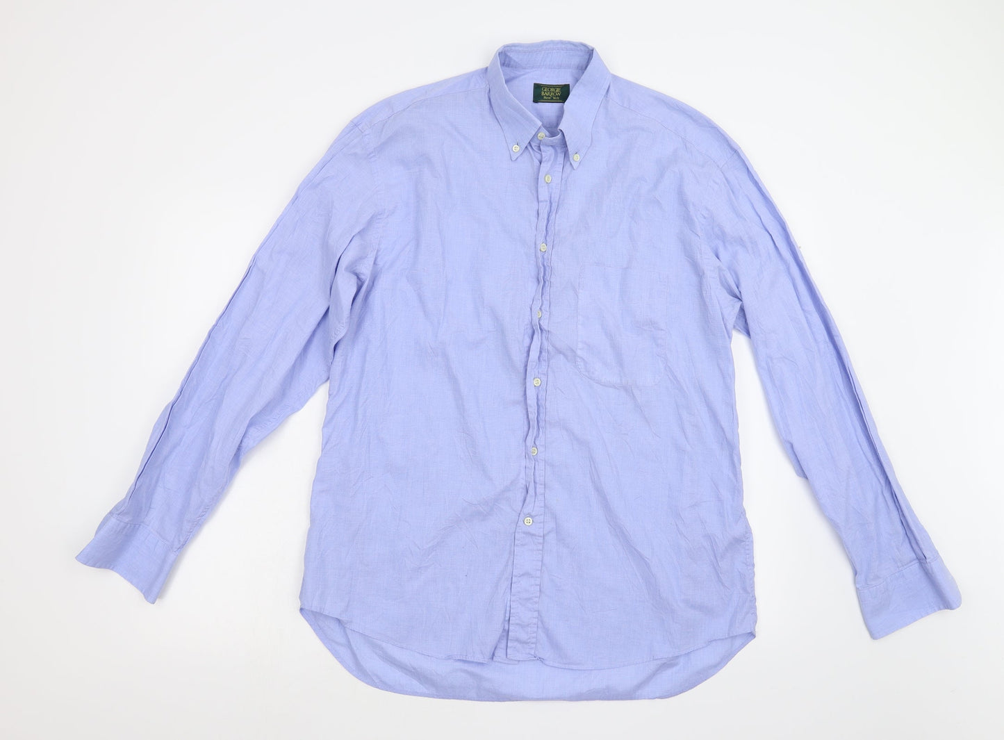 George Barrow Mens Blue    Button-Up Size 42