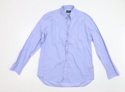 George Barrow Mens Blue    Button-Up Size 42