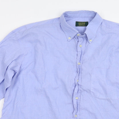 George Barrow Mens Blue    Button-Up Size 42