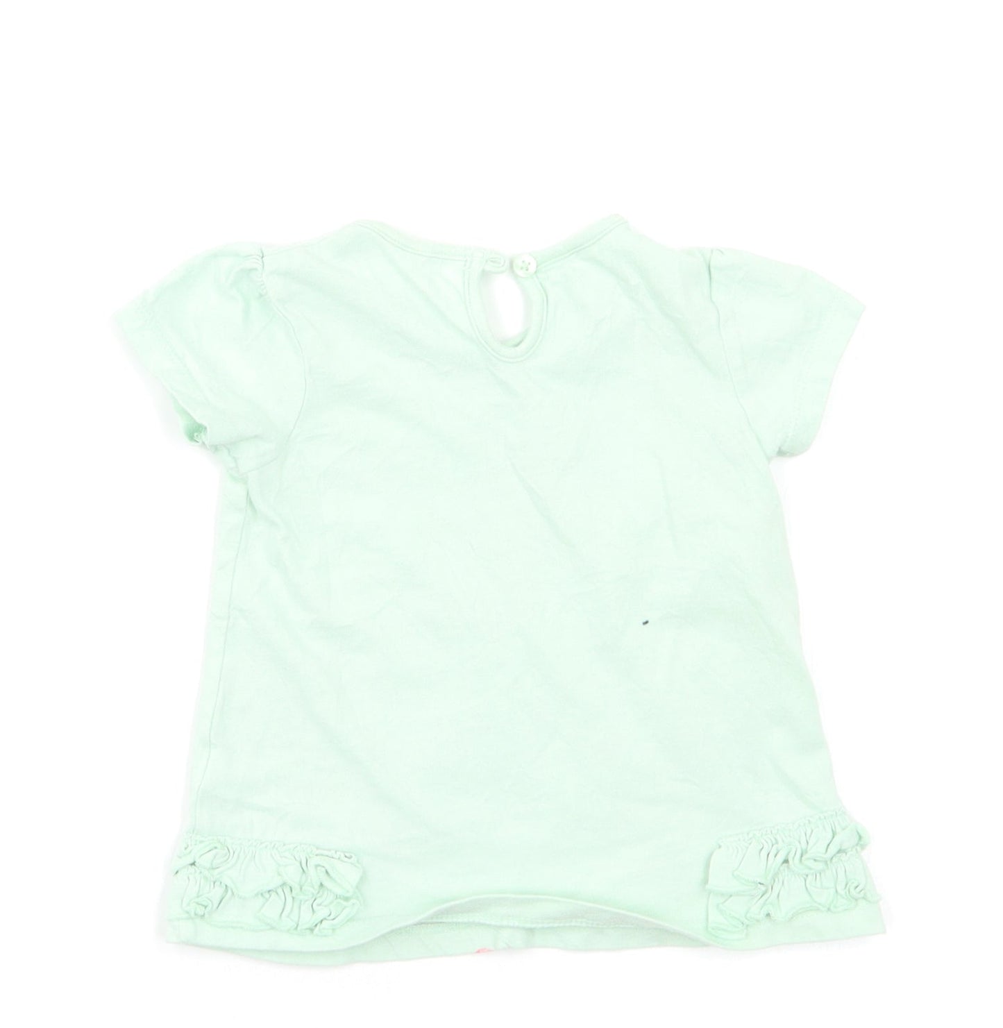 George Baby Green Floral  Basic Blouse Size 6-9 Months