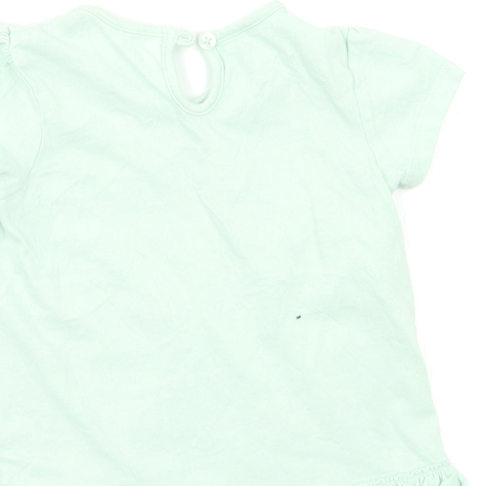 George Baby Green Floral  Basic Blouse Size 6-9 Months
