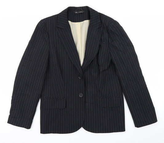 BHS Womens Black Striped  Jacket Blazer Size 14