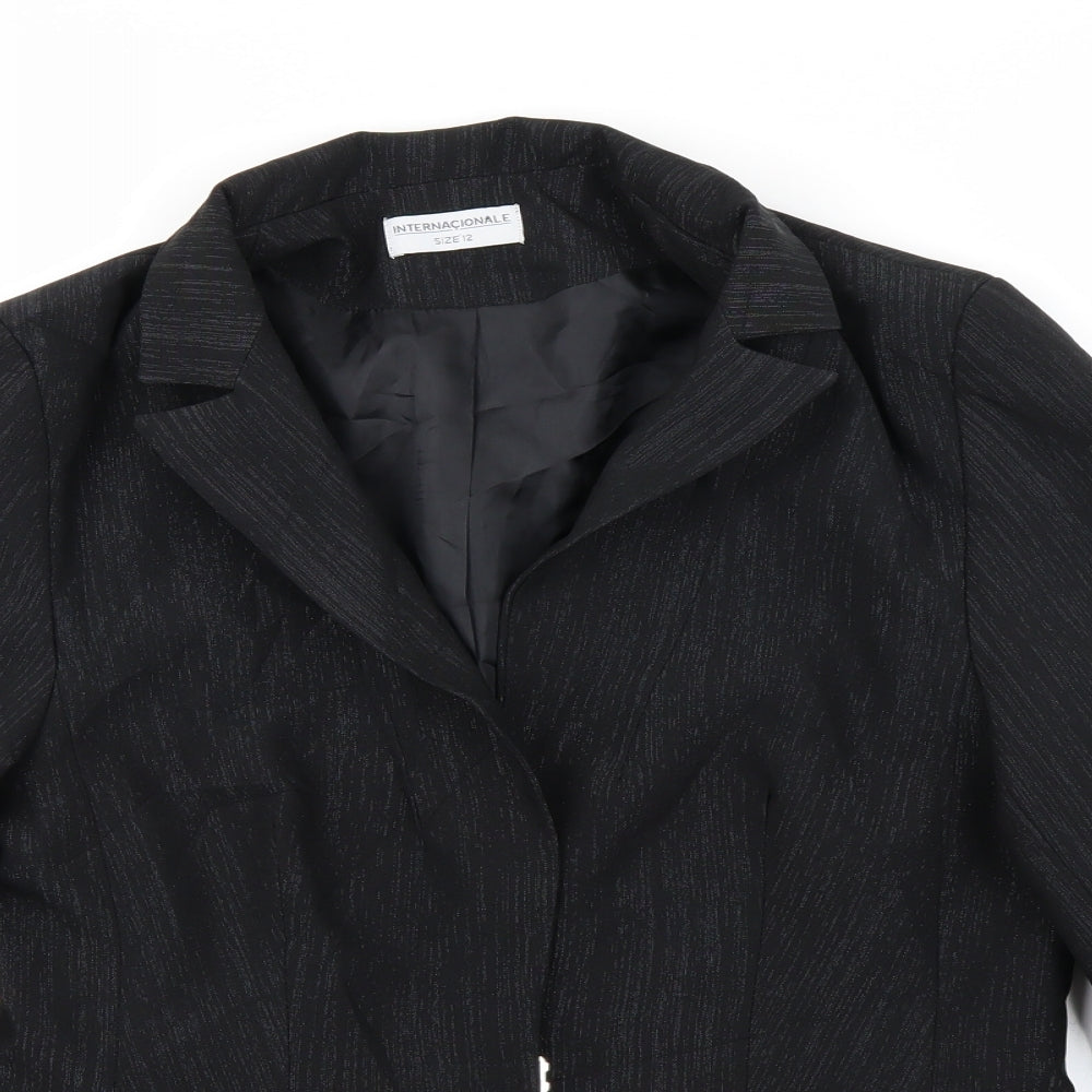Internacionale Womens Black   Jacket Blazer Size 12