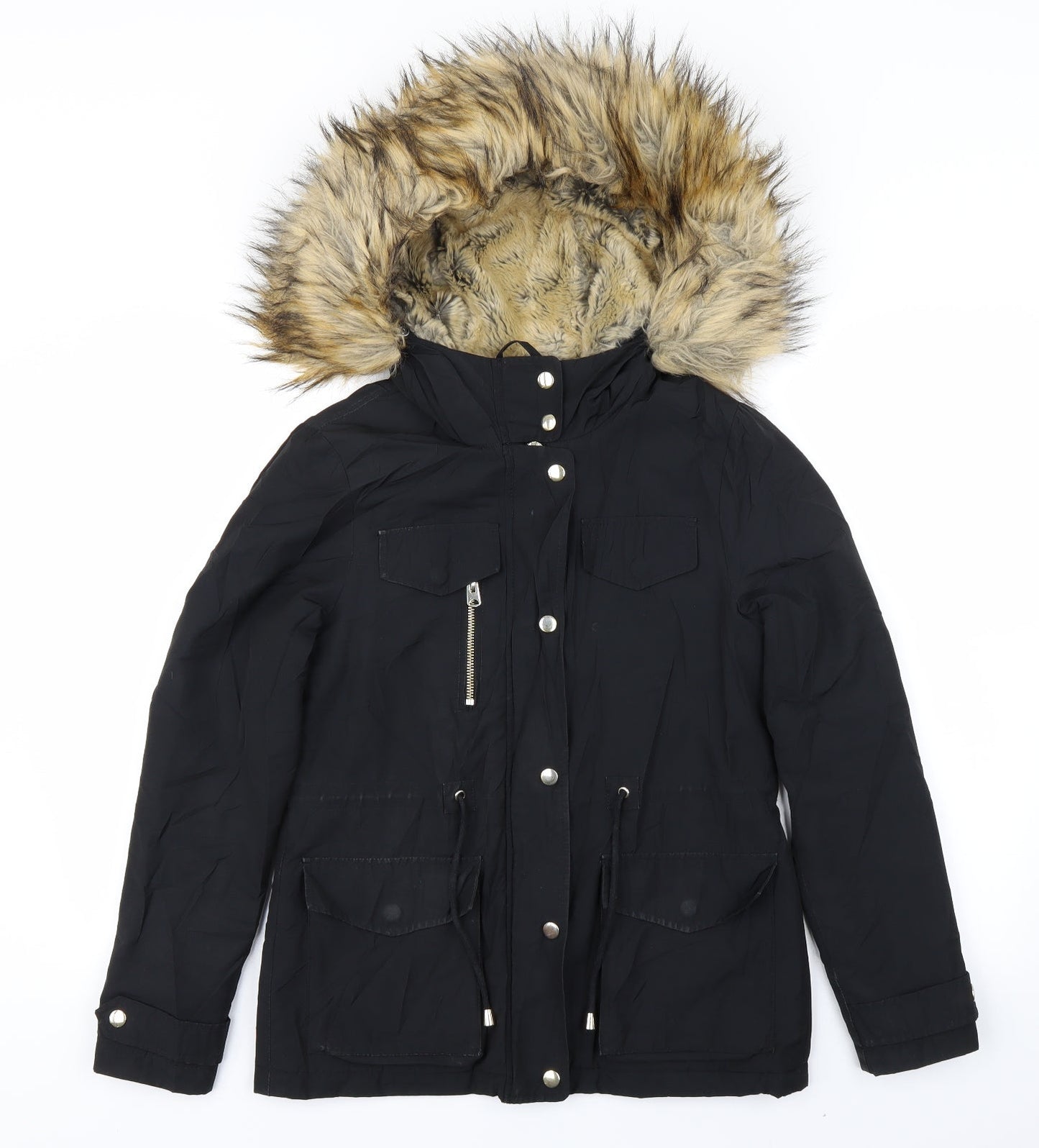 Topshop Womens Black   Pea Coat Coat Size 6