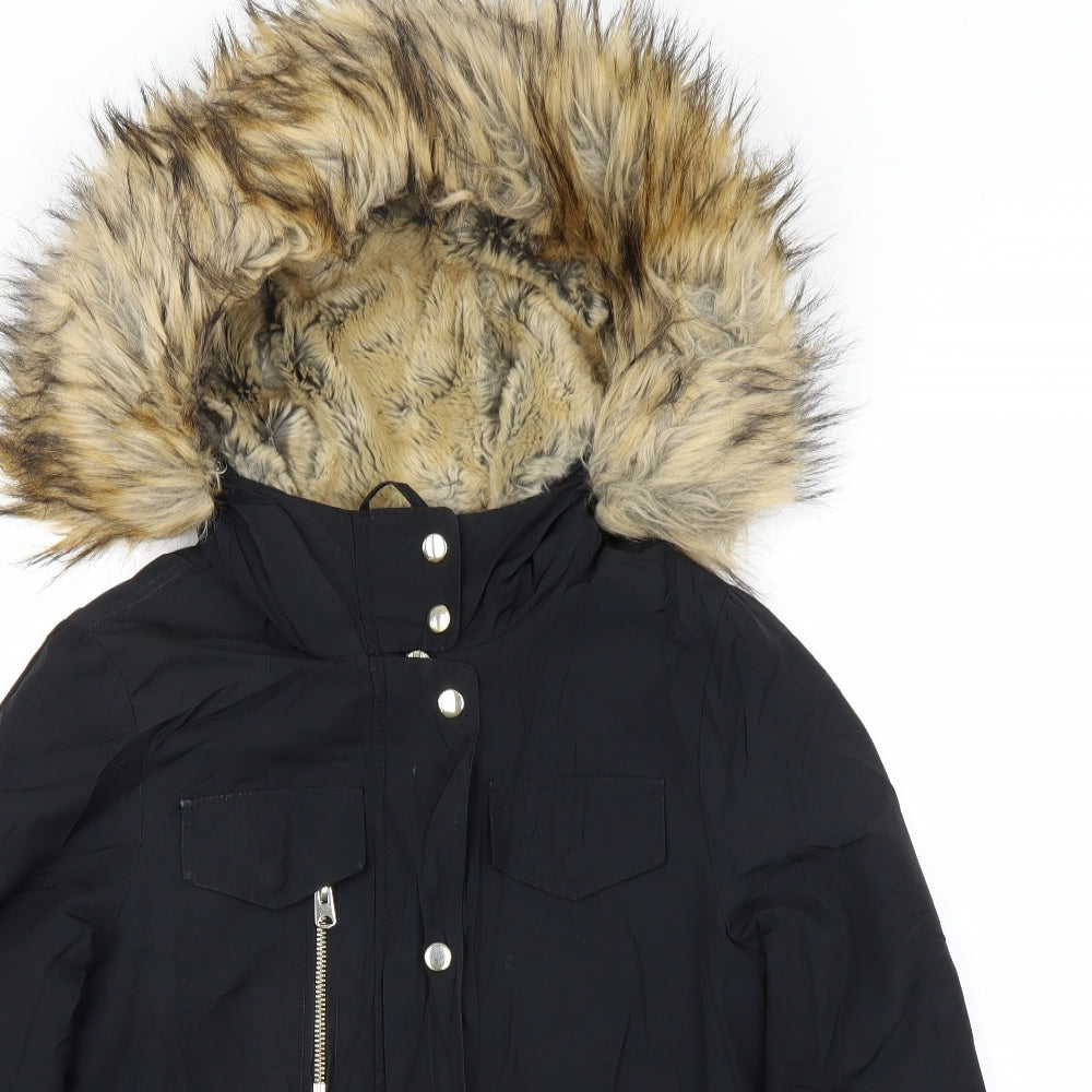 Topshop Womens Black   Pea Coat Coat Size 6