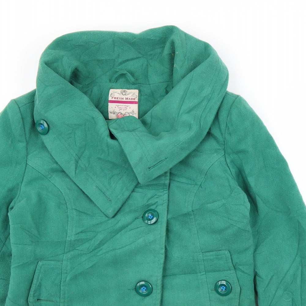 Fresh Made Womens Green   Jacket Coat Size L